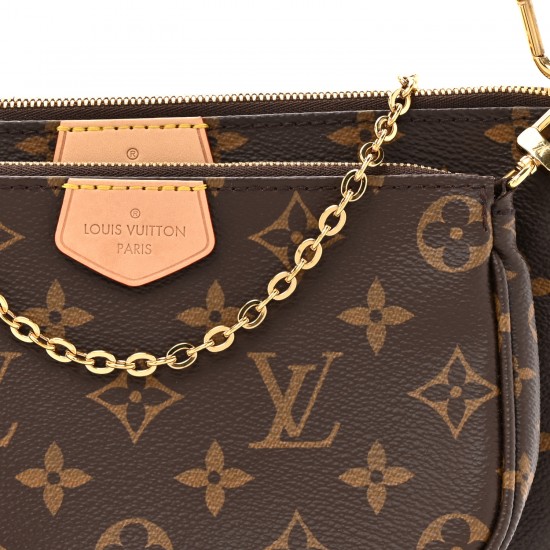 Louis Vuitton Multi Pochette｜Monogram Canvas with Rose Clair Strap｜Crossbody Bag